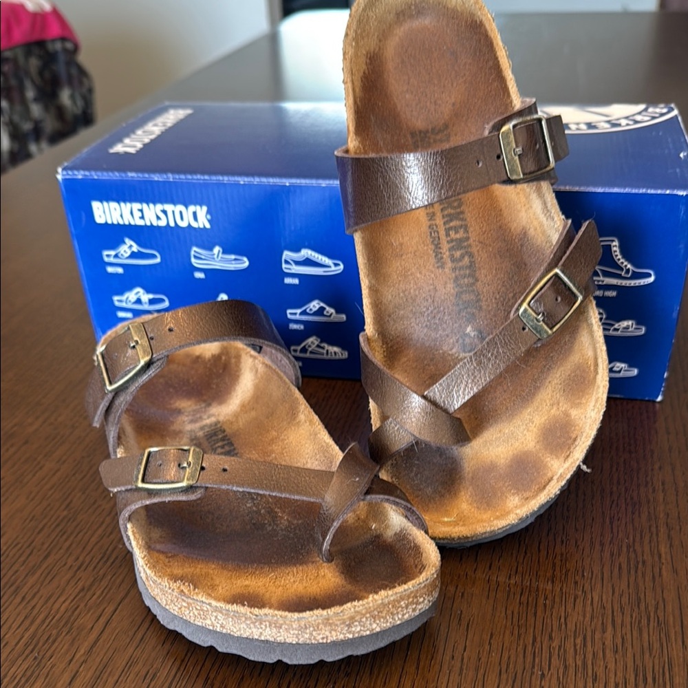 Birkenstock Mayari Graceful Toffee Leather Sandals